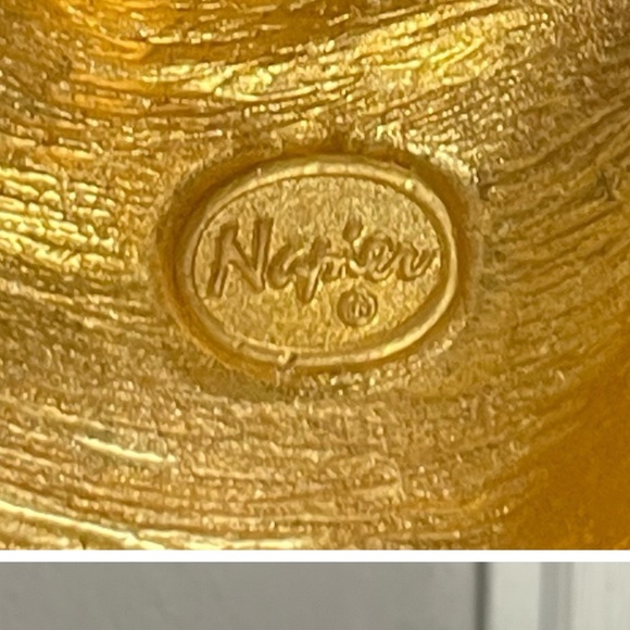 Vintage Napier Faux Pearl Multi-Strand Necklace + Unmarked Faux Pearl Clip-Ons - Picture 5 of 8